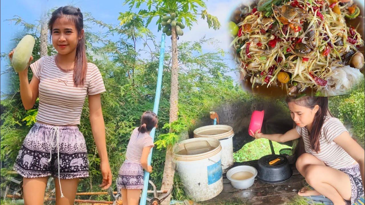 ອາຫານທຽ່ງຕຳຫມາຫຸ່ງ/อาหารเที่ยงตำหมากหุ่ง#สาวภูไท #บุญมาสาวภูไท #สาวลาว 