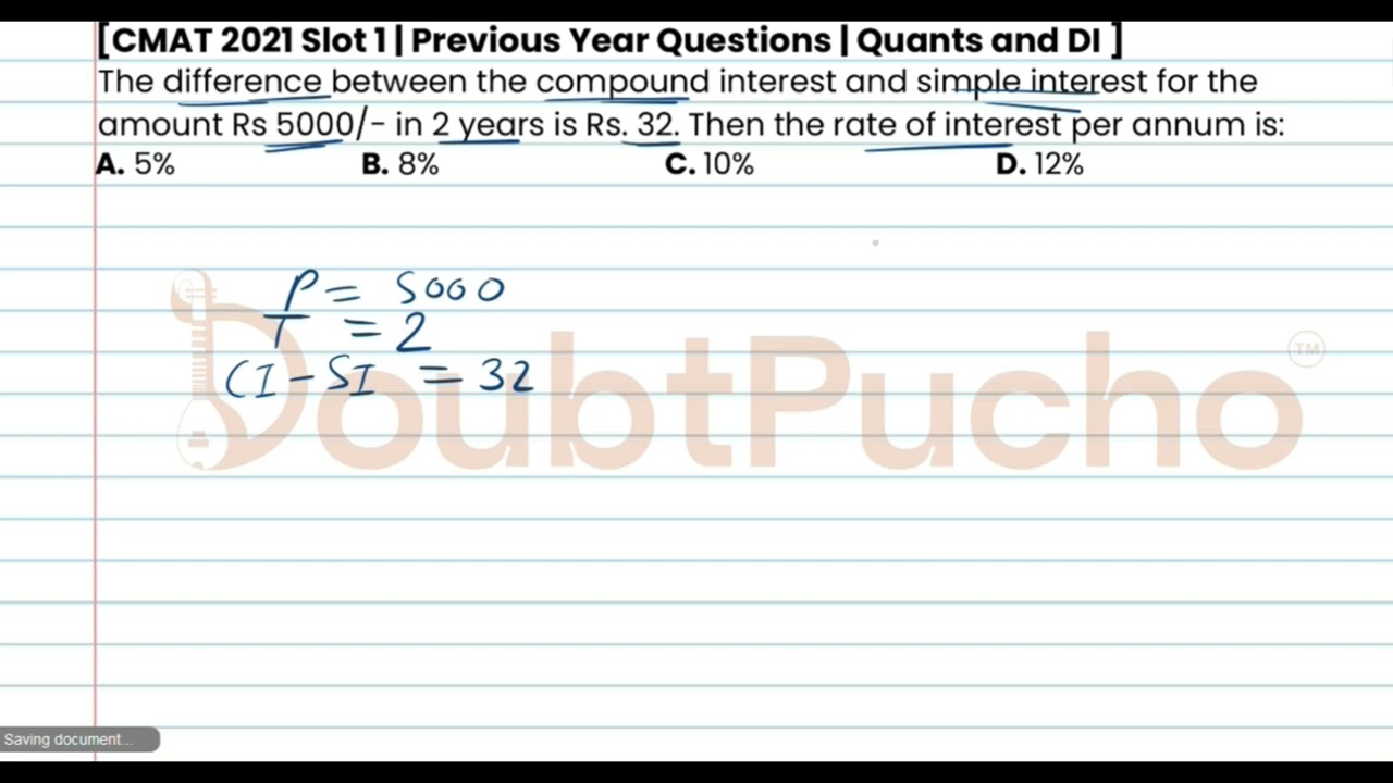 CMAT | CMAT 2021 Quant, Slot 1 | Q23: Video Solution | #cmatprep #cmat #doubtpucho #cmatpreparation