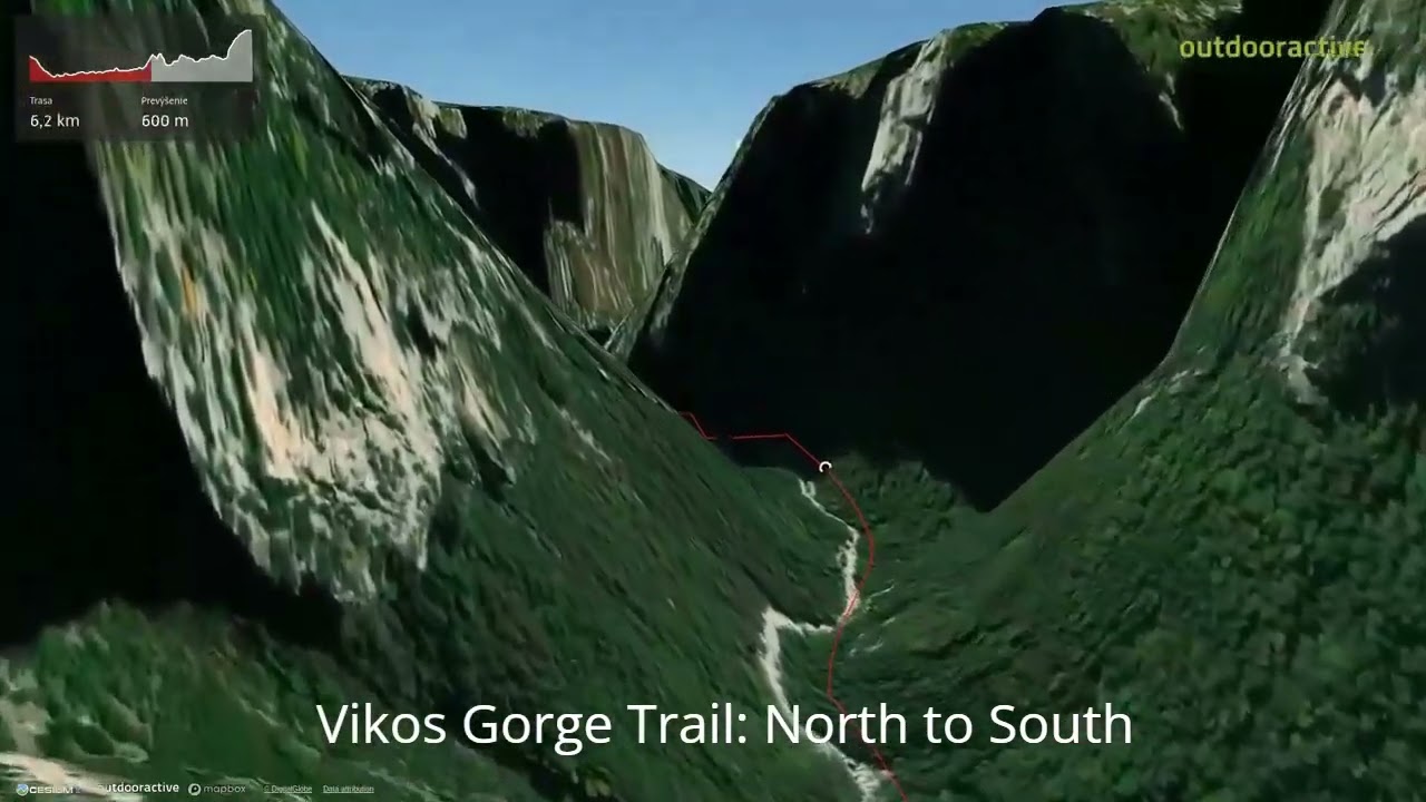 Vikos Gorge Trail:  North to South  ∆ hiking trails ∆ 3d-trail.com/greece/