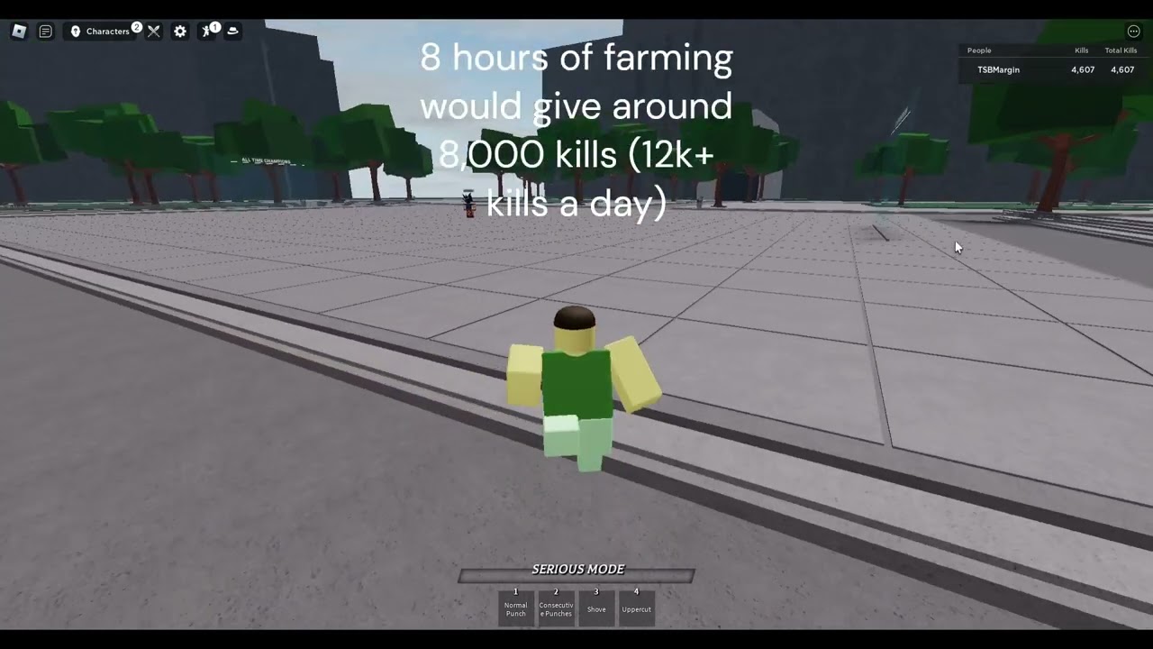 4000 Kills in TSB | 4 hours of farming with hacks (12,000 kills in 24 hours |4,380,000 kills a year)