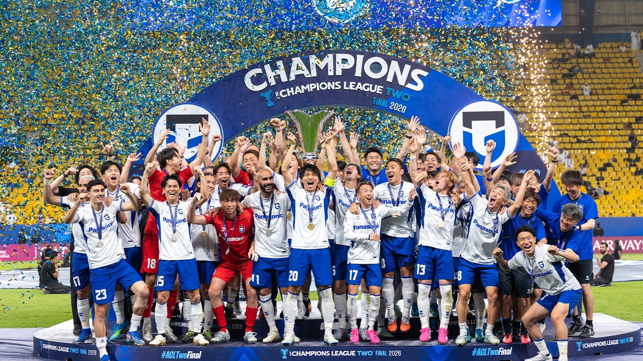 Gamba Osaka lift the AFC Champions League Two&trade; Final 2026 Trophy!