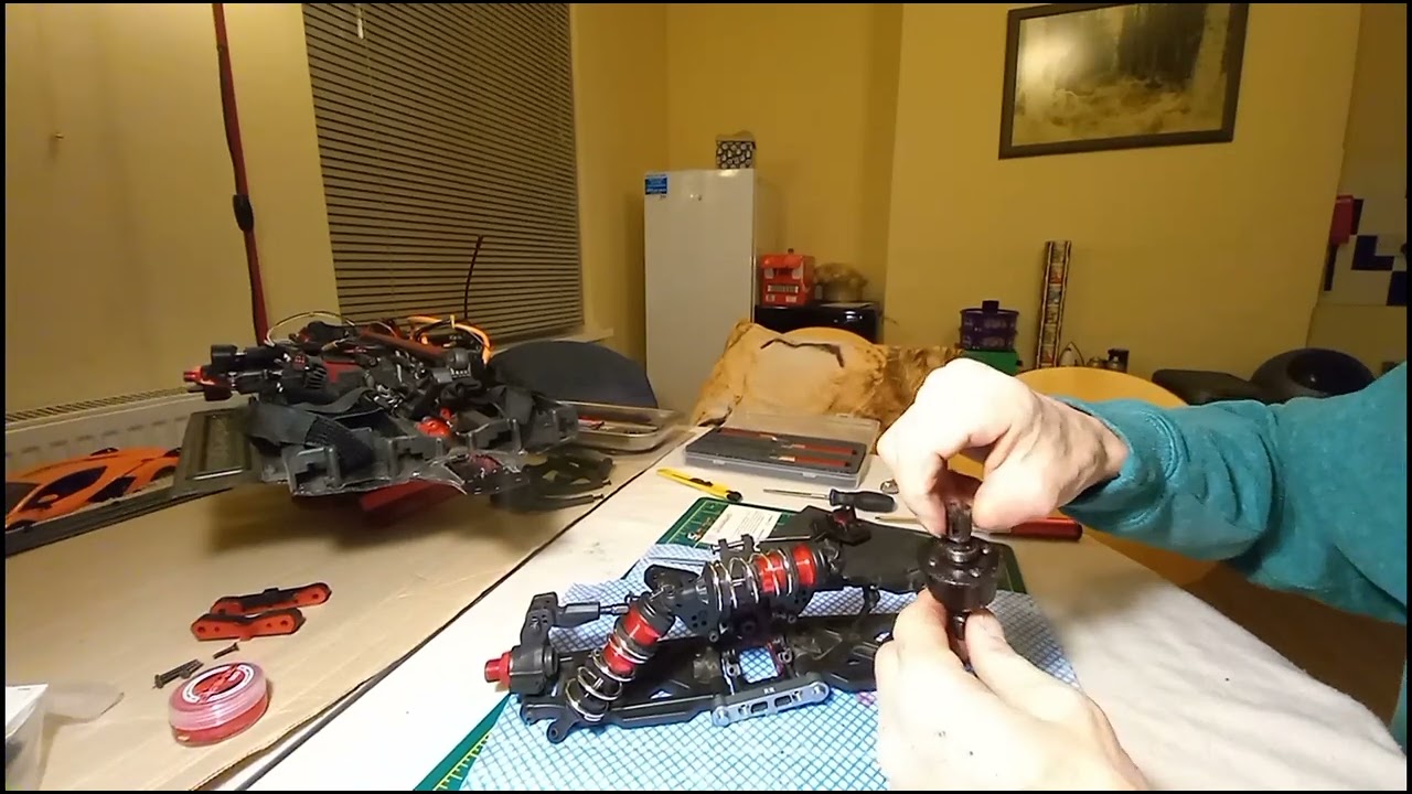 Arrma infraction v2 6s rear diff rebuild,Getting ready for Corvette C8 body