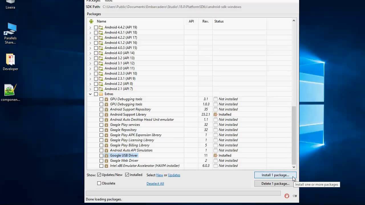 Delphi 10.1 Berlin: Configure Android SDK