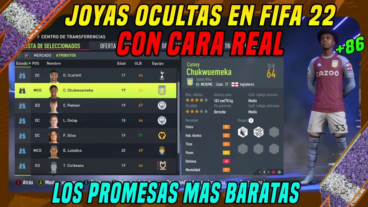 Joyas Ocultas de FIFA 22 con Rostro Licenciado - Cara Real - Scanned Face Modo Carrera (DT)