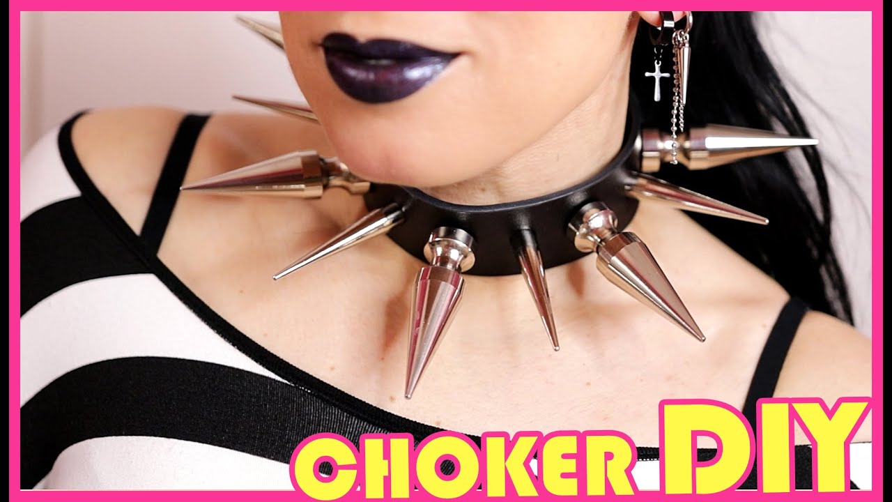 GIANT SPIKE Choker DIY / How to make a giant spike goth / punk choker!