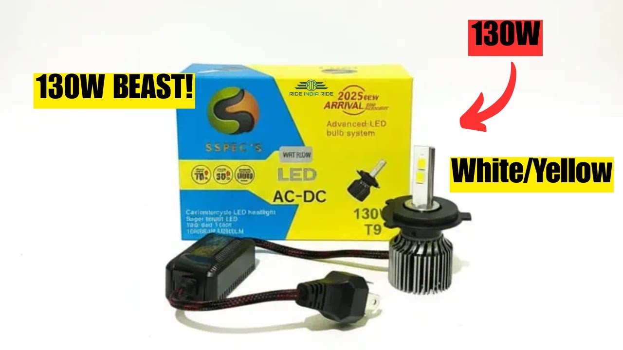 UNBOXING 130W BEAST! 🔥 SSPEC'S T9 Dual-Color LED (White/Yellow) | India's Brightest?