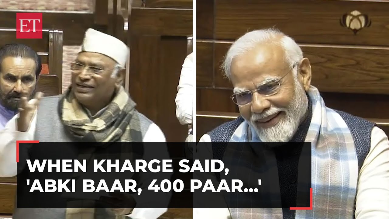 When Congress chief Kharge said, 'Abki baar, 400 paar...' in Rajya Sabha, PM Modi laughs