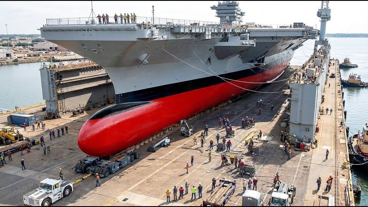 How US Navy Rolling Out Newly Repaired $13 Billion Supercarrier From Dry Dock