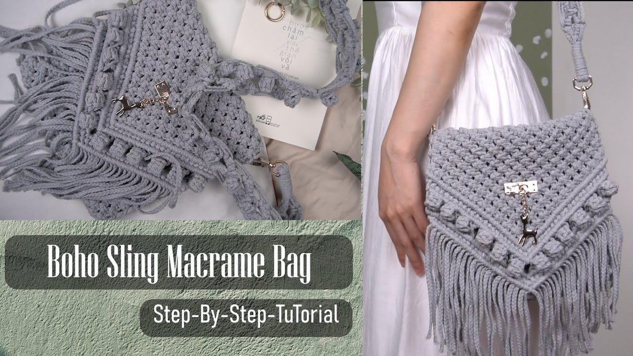 DIY| Macrame Sling Bag: Boho Fringe Bag Creation| Step-By-Step TuTorial