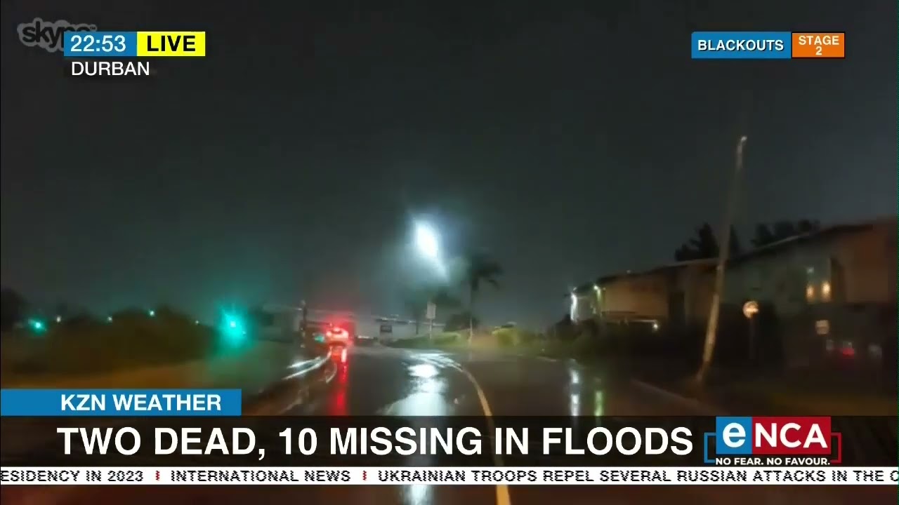 Two dead, 10 missing in Durban floods