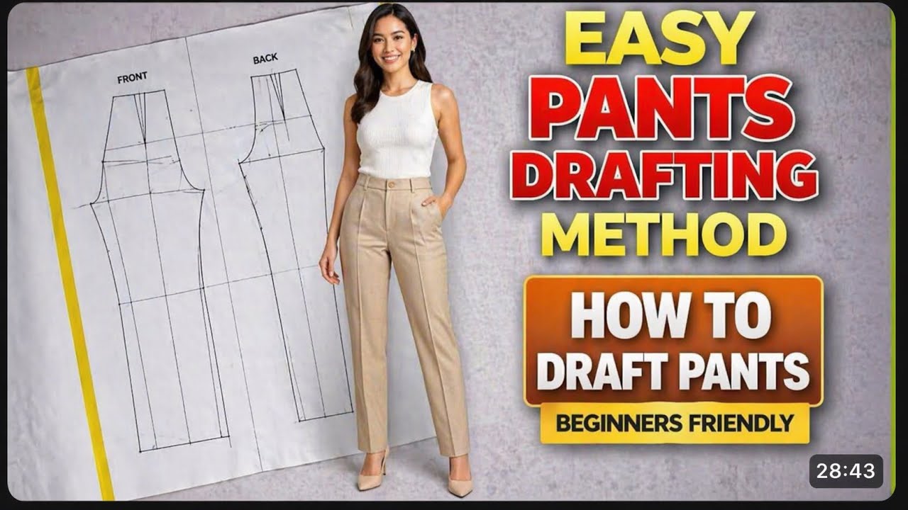 How To Draft Pants Step By Step | Pant Pattern Drafting for Beginners | Explore | tutorial 