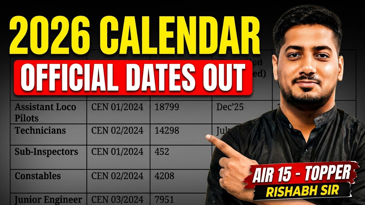 RRB ALP CBT 2 EXAM DATE OUT | RRB NEW CALENDAR 2026 #rrb #rrbje #rishabhsir