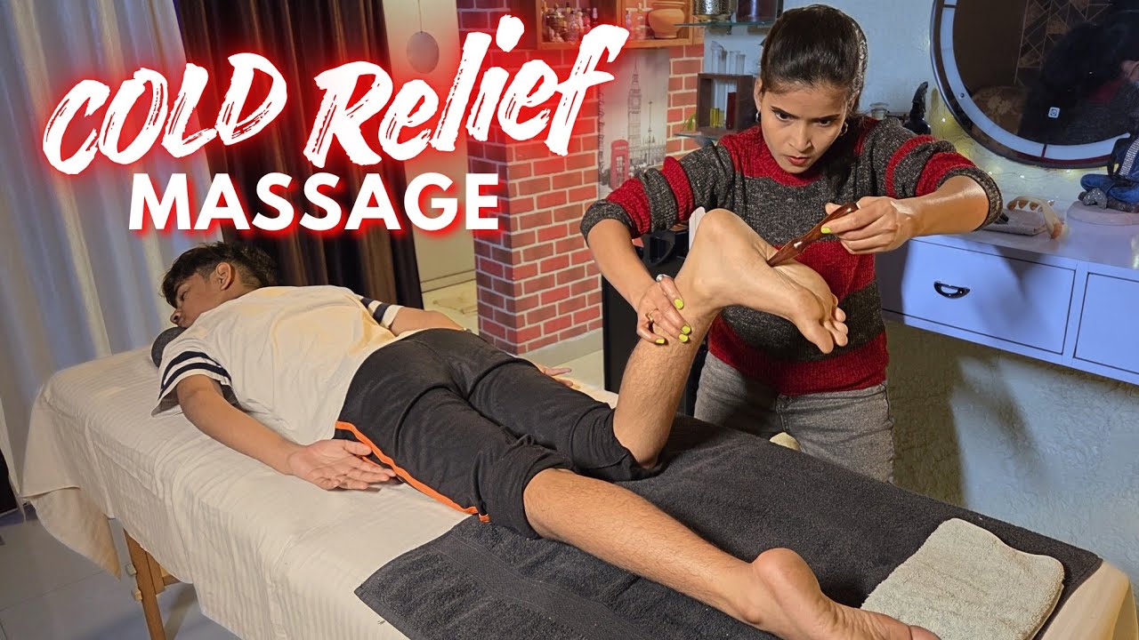 How To Relief Leg Tissues Pain | Calf & Foot Massage With Fire Oil | ASMR