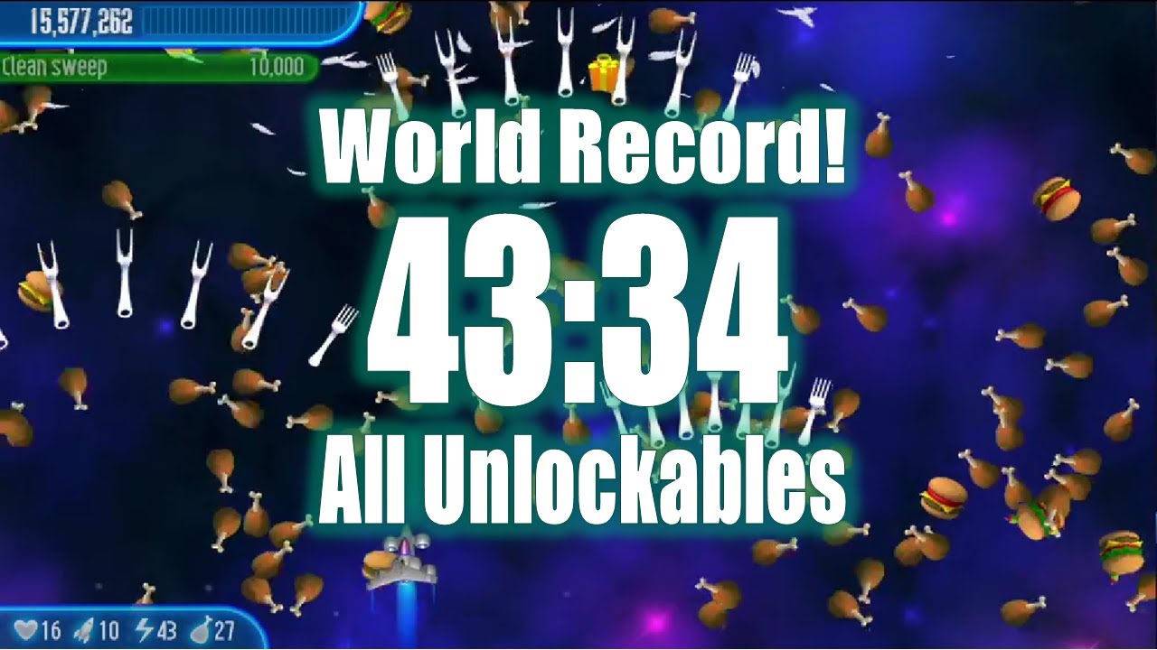 World Record Chicken Invdaders 3 All Unlockables Speedrun - 43:34