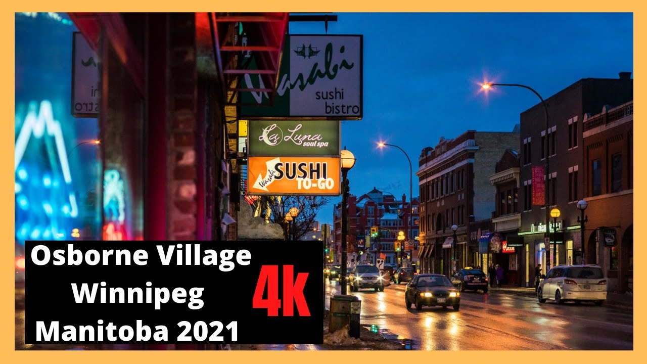 Osborne Village Winnipeg, Manitoba Canada 2021 4k Driving