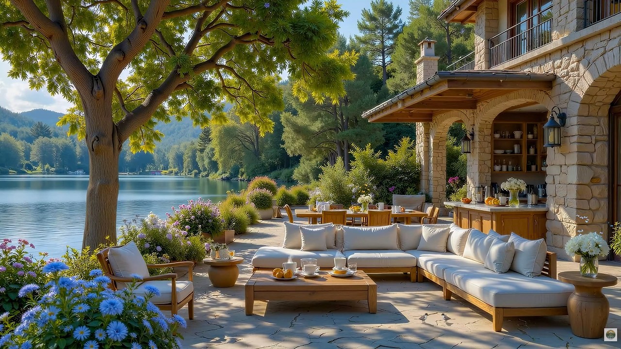 Relaxing Outdoor Cabin Piano by a Forest Lake 🌿 Calm Music for Focus and Relax