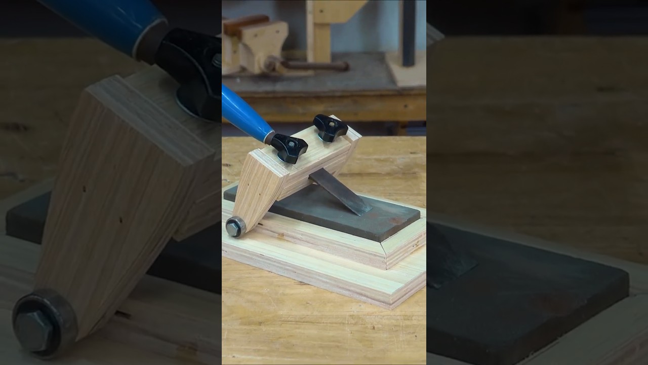 Sharpen Your Chisel LIKE A PRO With This Easy DIY Jig! #woodworkingtools #diysander #carpentrytools