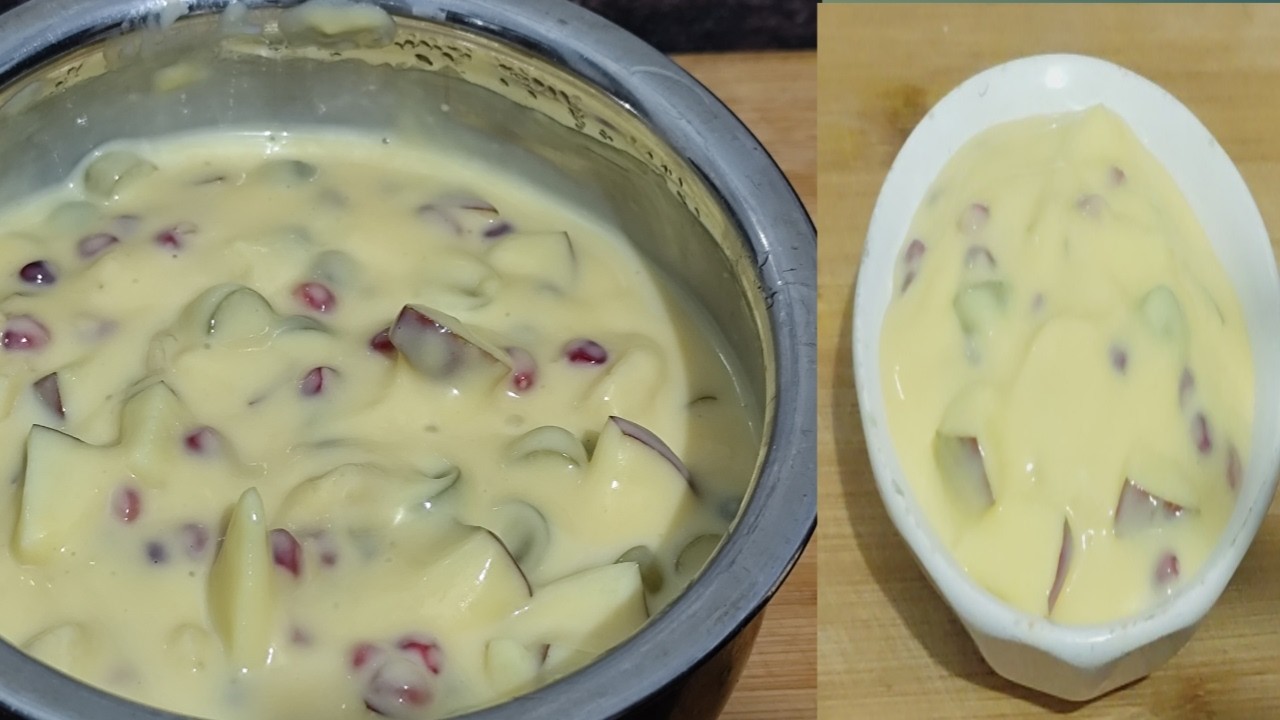 बाज़ार जैसा गाढ़ा Fruit Custard बनाने का सबसे आसान तरीका | Creamy Fruit Custard Recipe