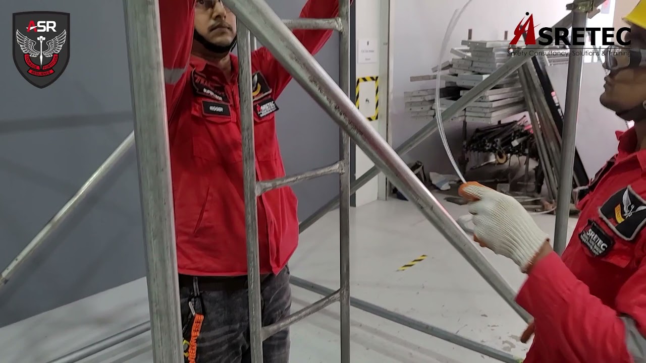 PMSE Part 9 - Scaffold Erection _ Fixing the Access Ladder