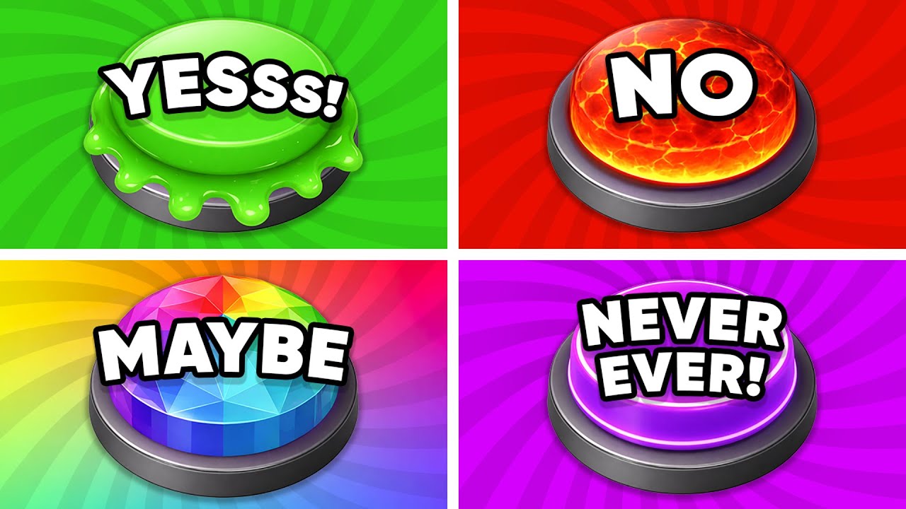 Choose One Button - YES or NO or MAYBE or NEVER! 🤔🌈✅  Paw Quiz