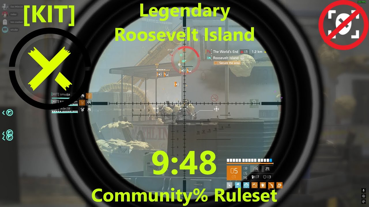 Division 2 Legendary Roosevelt Island in 9:48 by [KIT] (Community% Ruleset)