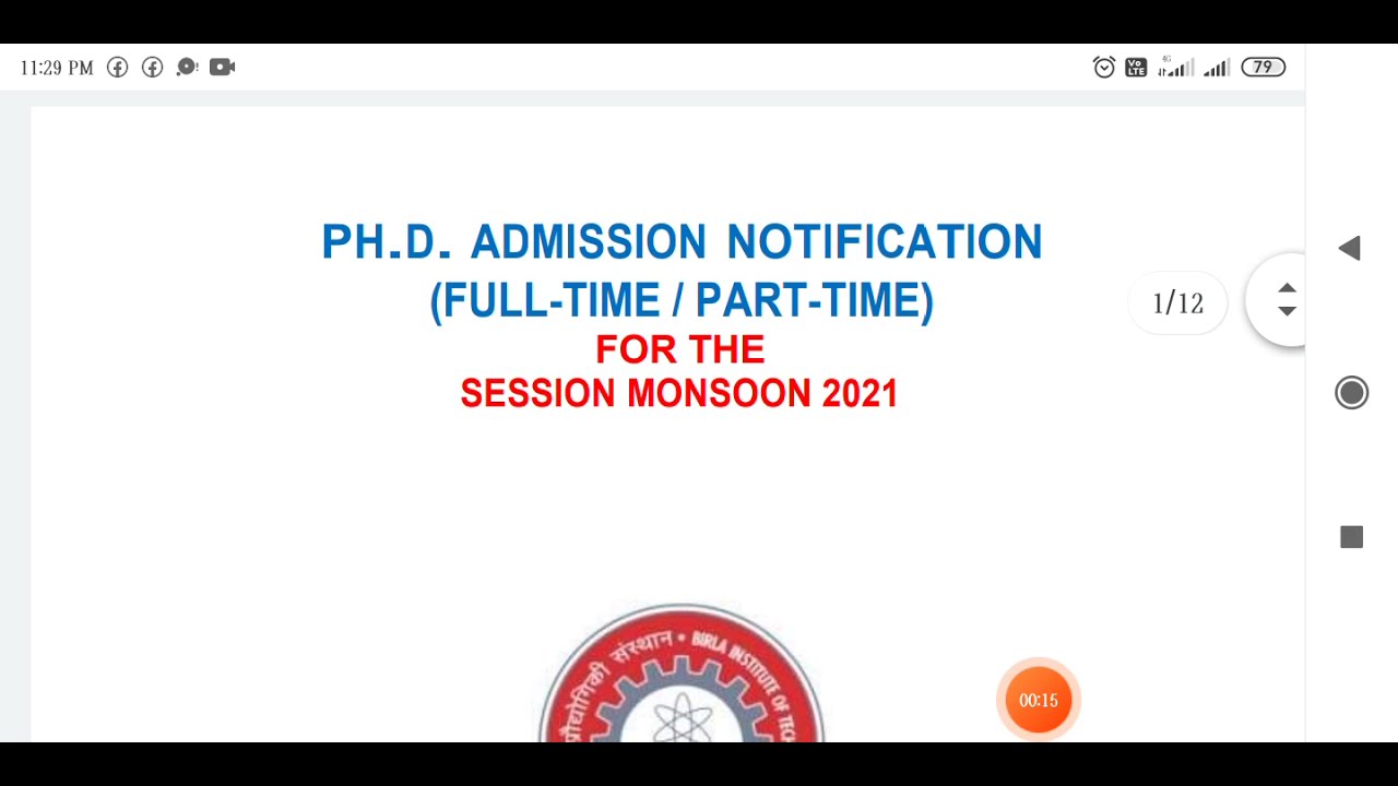 PHD NOTIFICATION FULL & PART TIME 2021-22 ॥ Fellowship 25K-31K All Student ॥ Date Exam & Interview