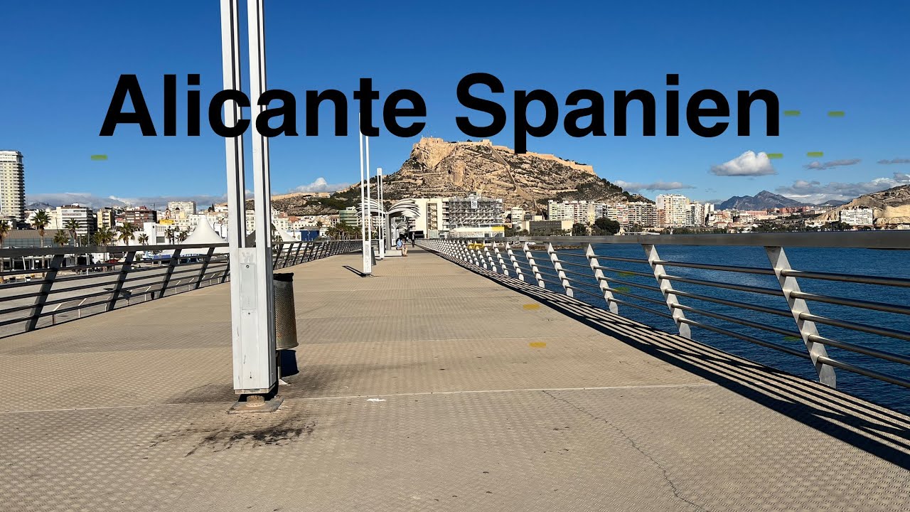 Alicante Spain 4K walking tour,  Spaziergang an der Promenade