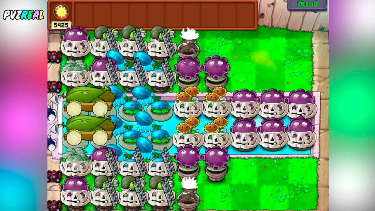 Estrategia con 6 Guisantralladoras y 2🌽 - PvZ Supervivencia Infinita