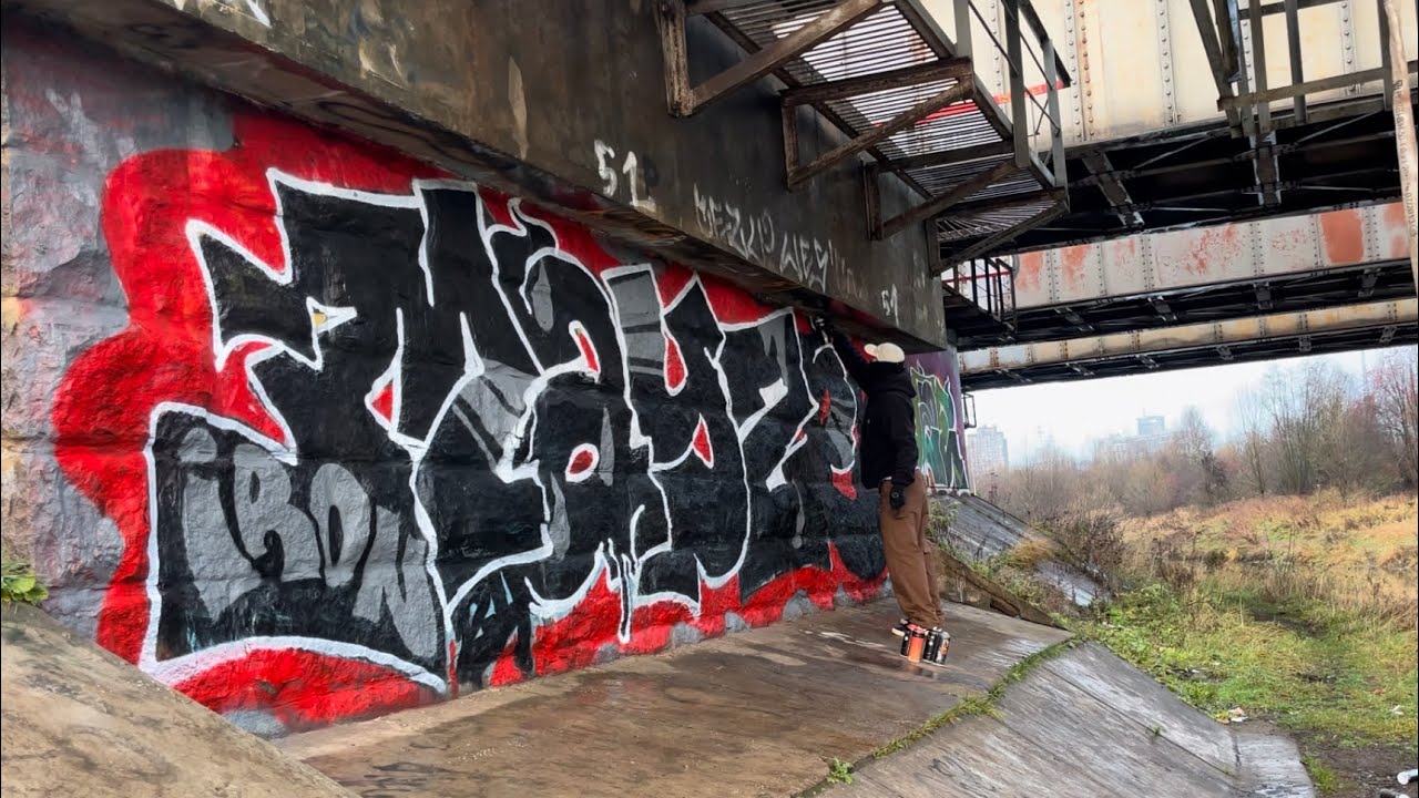 Train line bombing. MAYZE Graffiti on the bridge