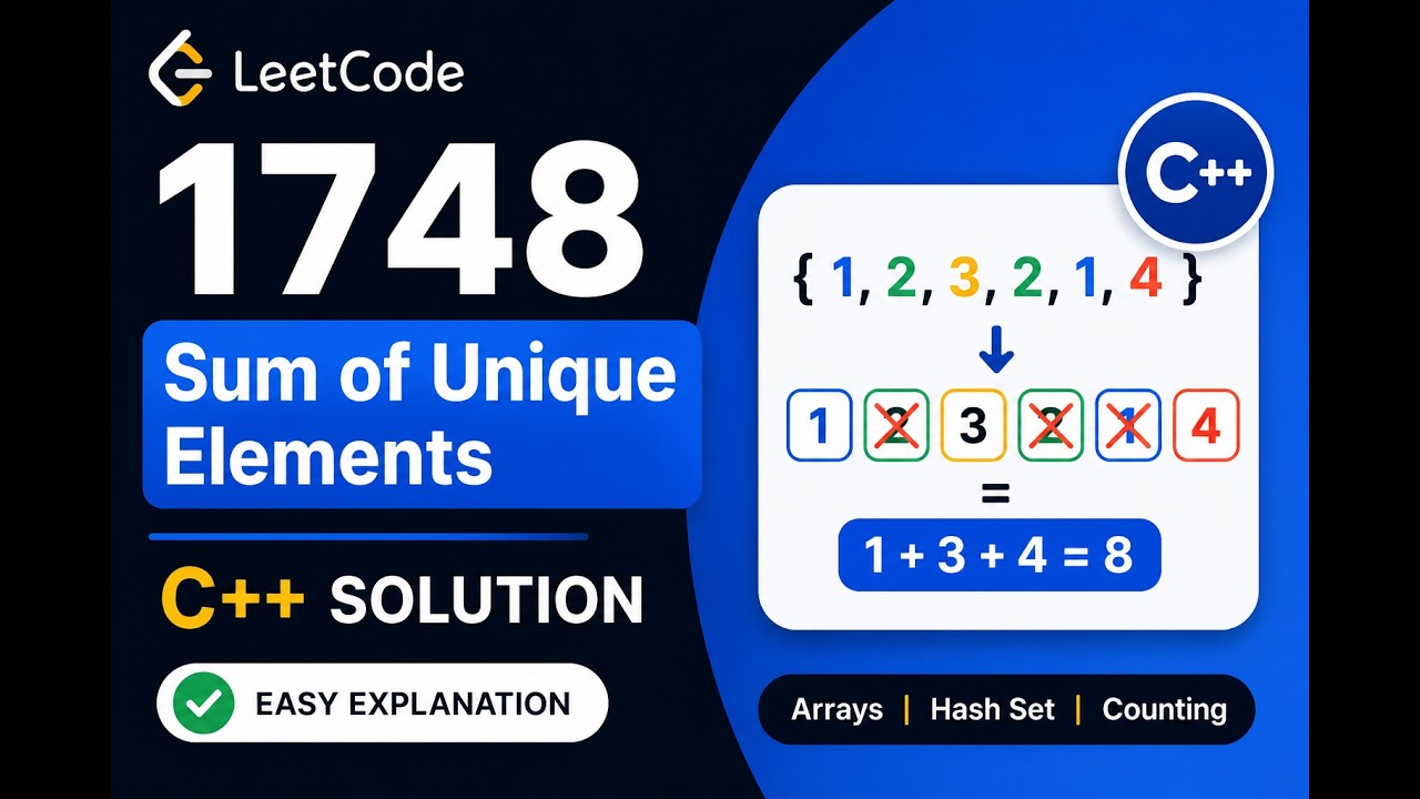 LeetCode 1748 | Sum of Unique Elements | C++ Solution