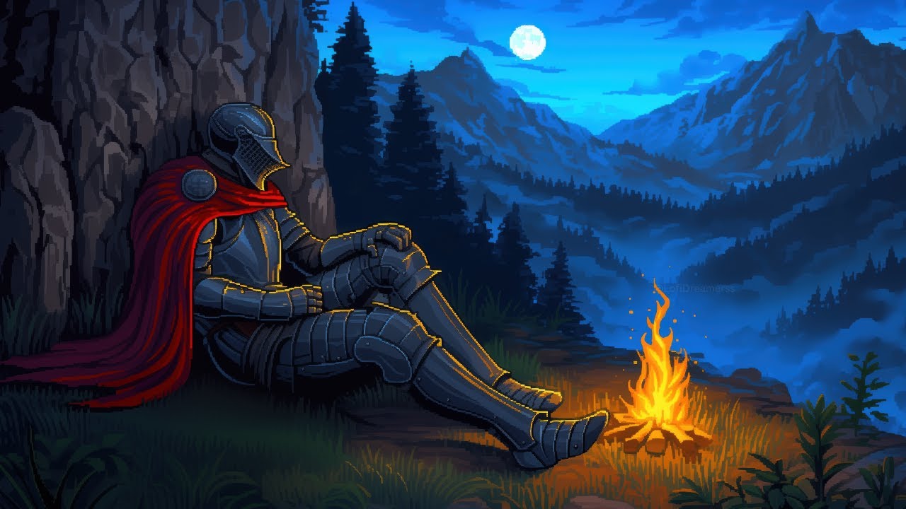 🔥 The Medieval Campfire — Ambient Lofi for Sleep & Relaxation | 24/7