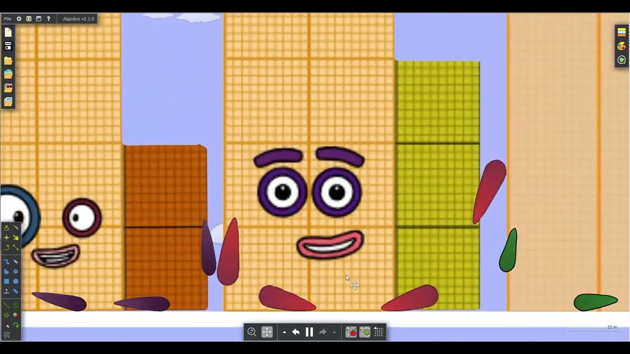Numberblocks 0 to 1000000 Battle 40 in Algodoo Snow Edition (No sound)