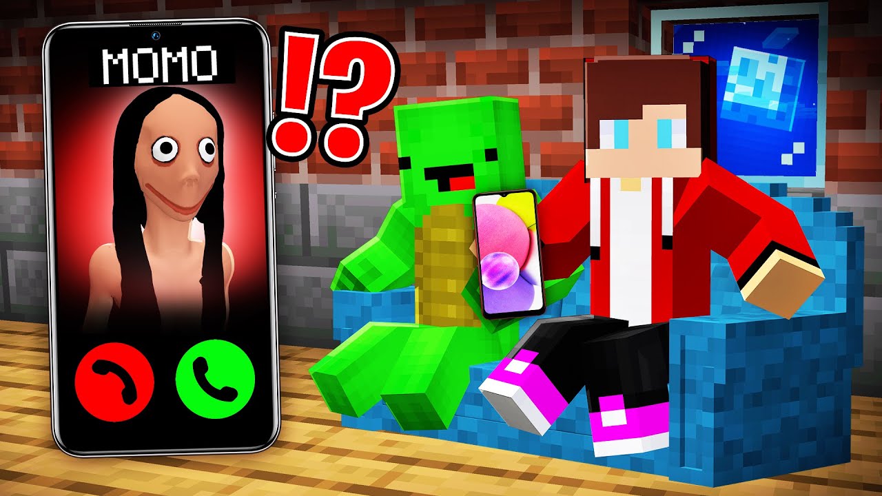 Scary MOMO Calls JJ and Mikey at Night ? - Minecraft Maizen