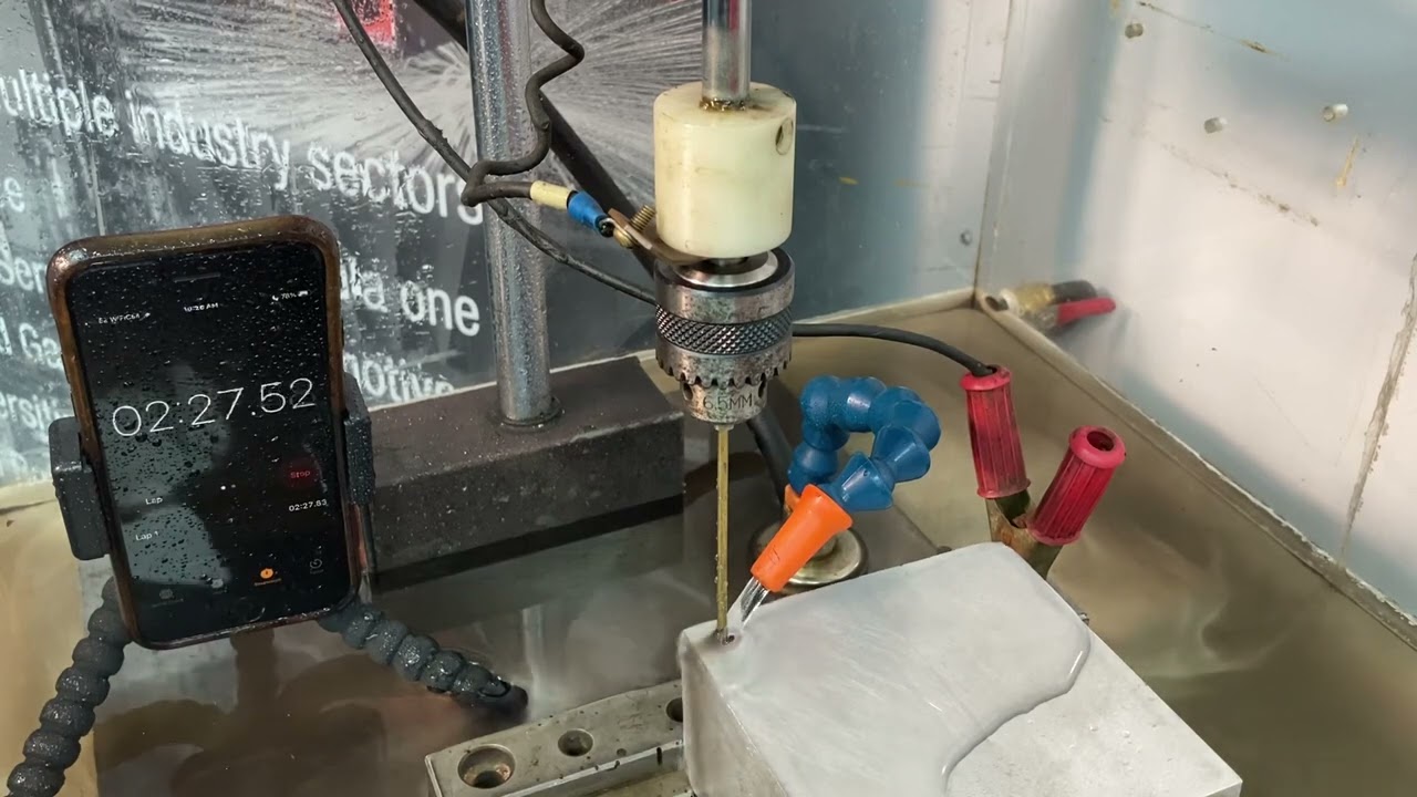 Removing a M5 Broken Tap from Aluminium with no thread damage (Tr100 portable EDM)