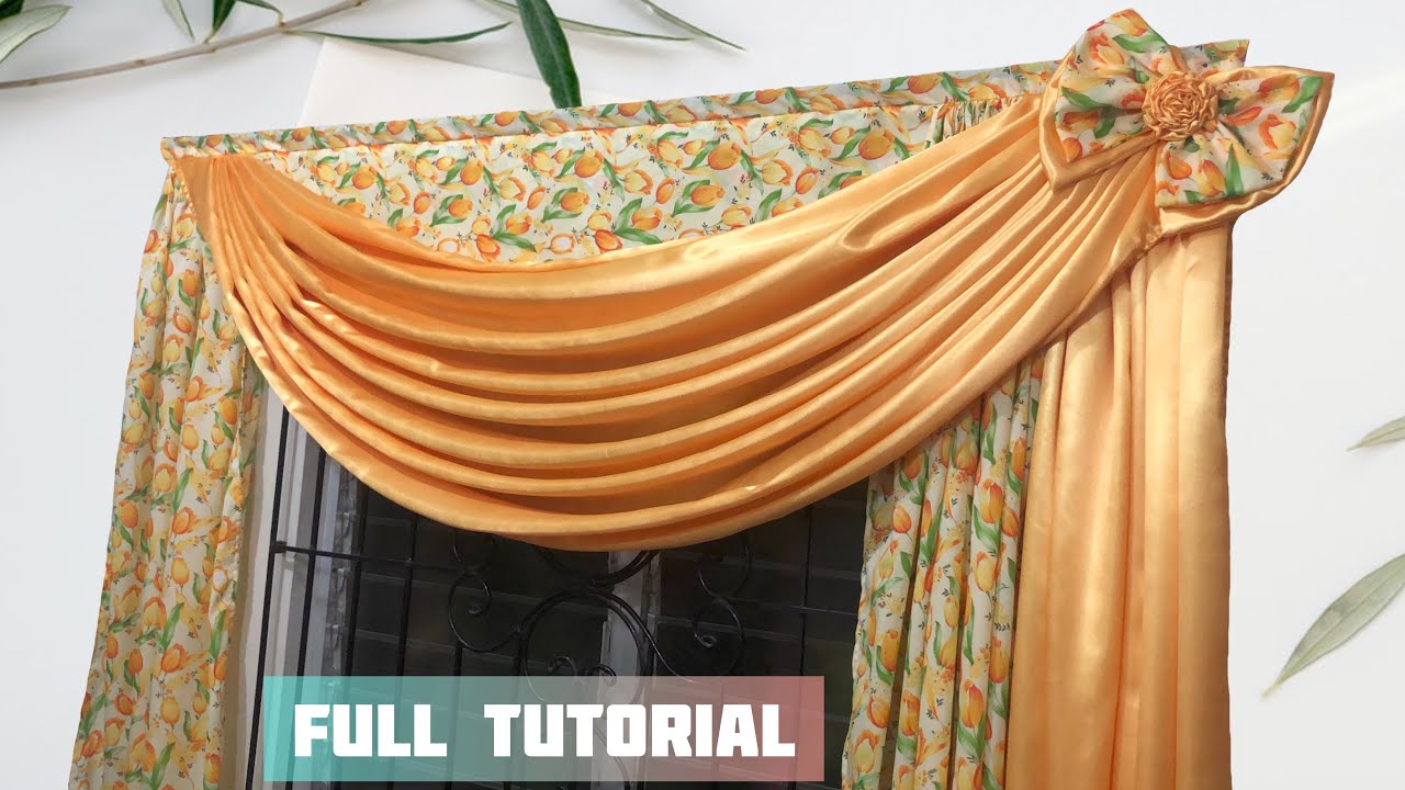 SWAG CURTAIN | Simple BIG Swag Curtain for Window | Full Tutorial For Beginners