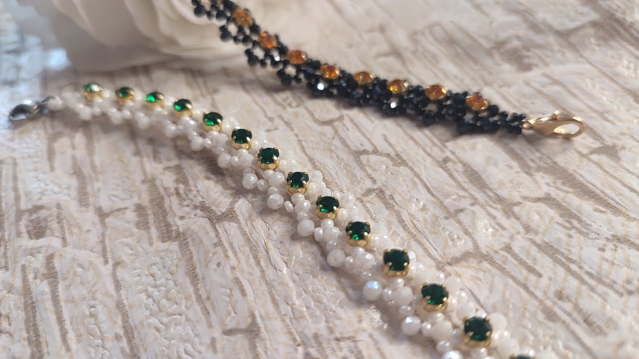 Bracciale con Perline, Chaton e Rondelle di Cristallo | Tutorial Facile Passo Passo