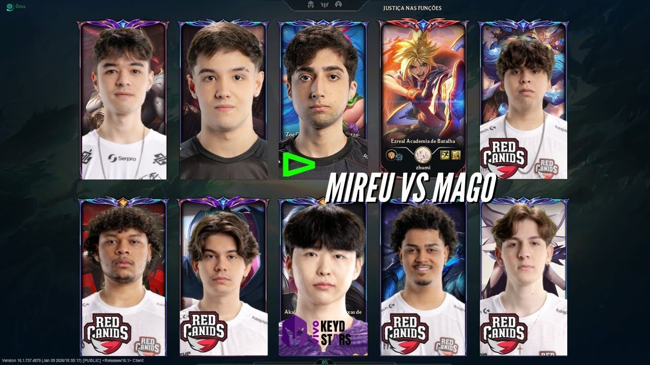 LOUD MAGO de ZOE vs VKS MIREU de AKALI + 6 RED CANIDS - DUELO de CBLOL 2026 no MID