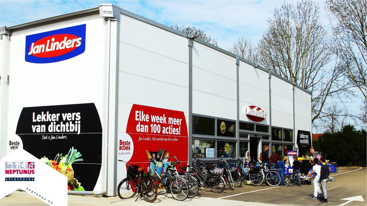 Spectacular time lapse of building a temporary Jan Linders supermarket - Neptunus Structures
