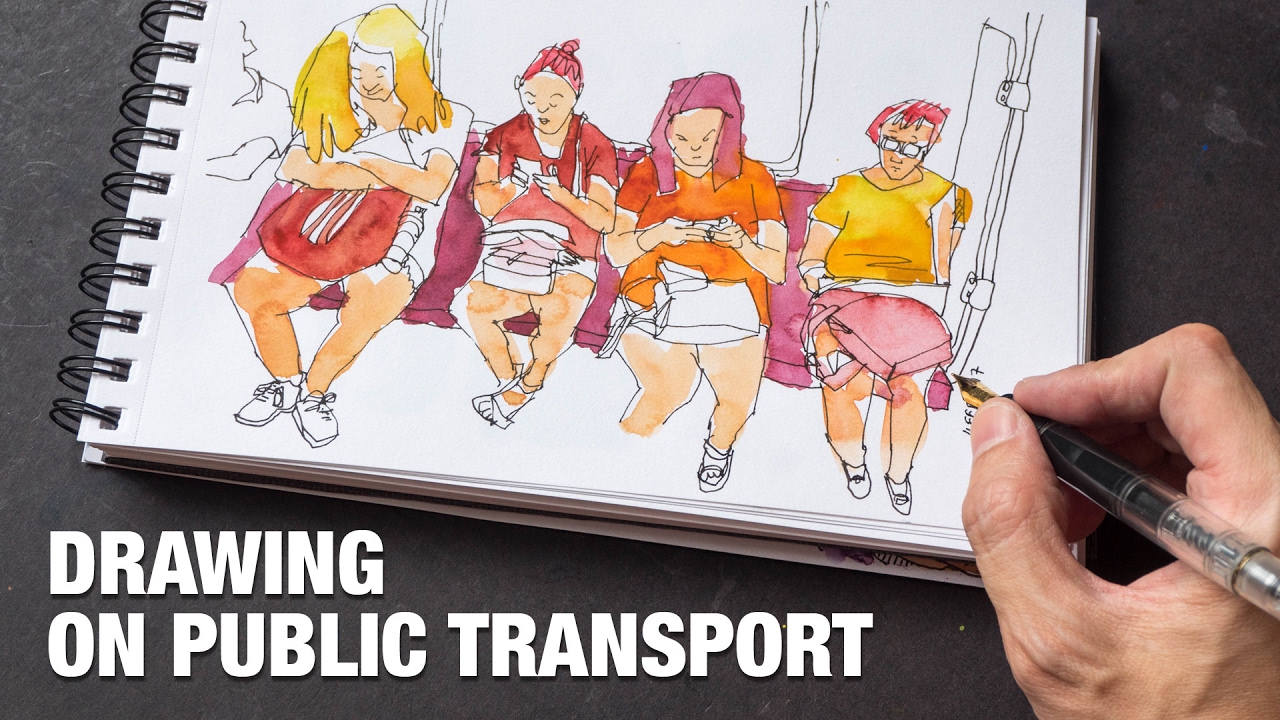 Drawing on Public Transport, Trains, Stations (tutorial)