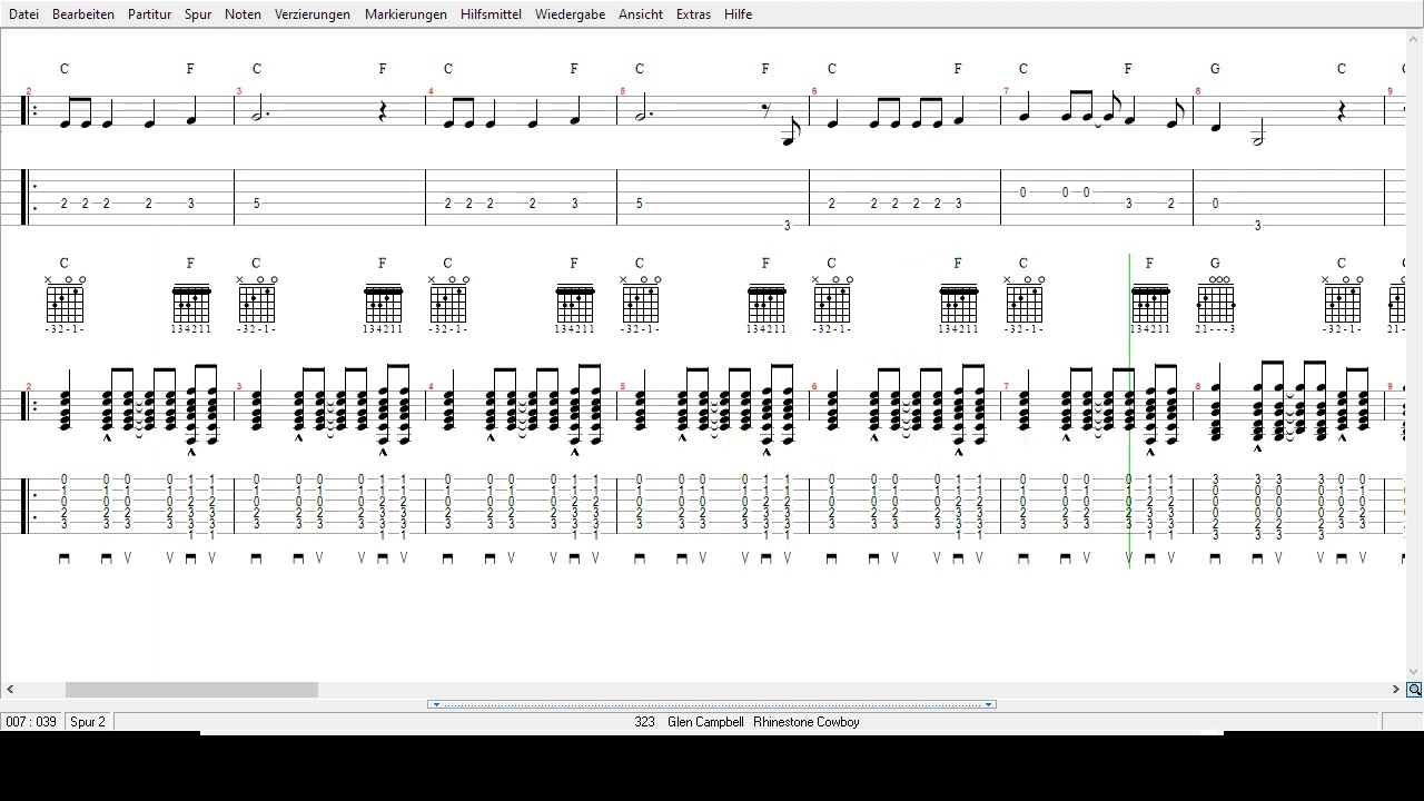 Glen Campbell  -   Rhinestone Cowboy     -Tabs