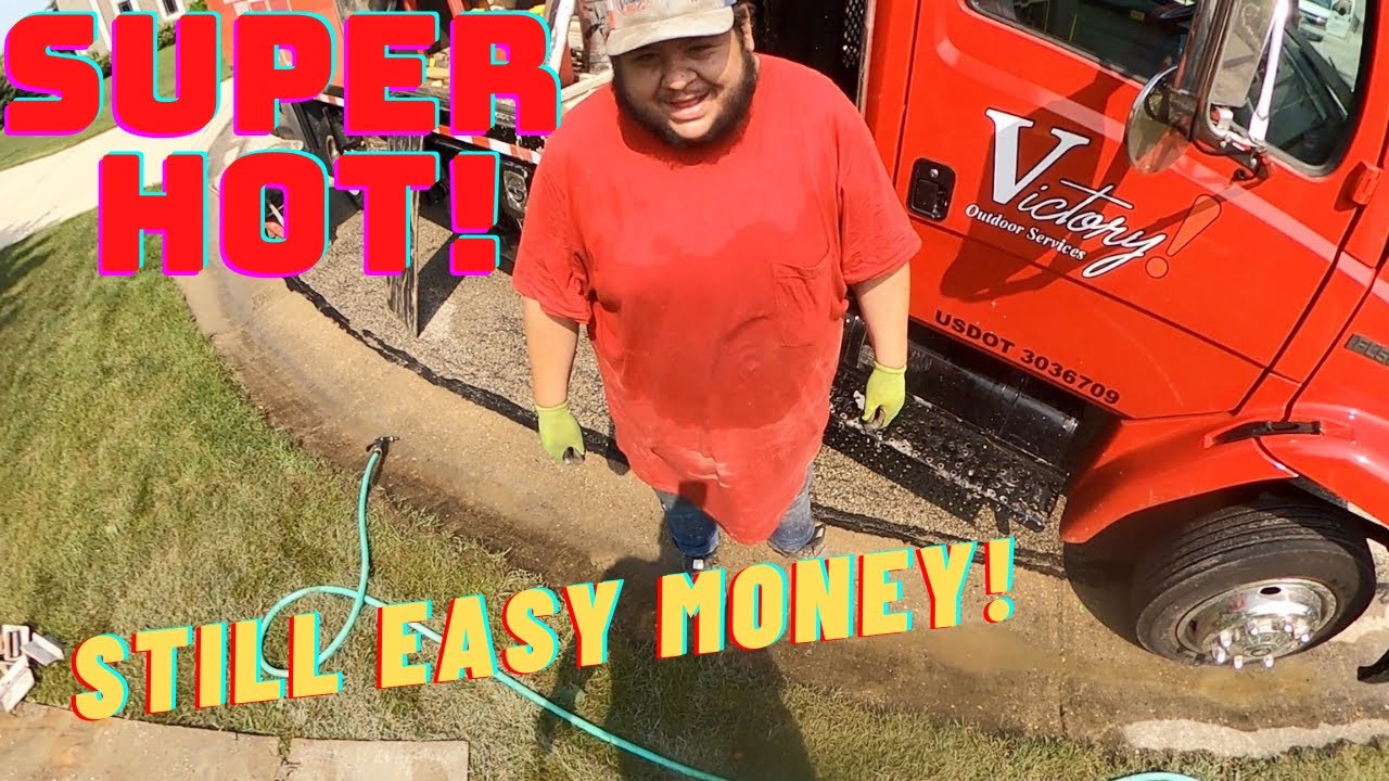 Pouring a driveway in the hot sun!
