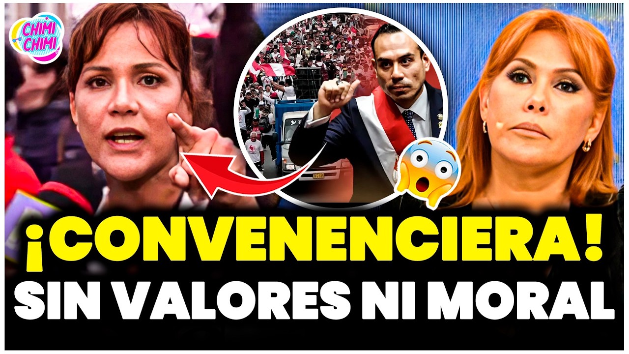 Mónica Sánchez pone en su sitio a Magaly Medina en plena protesta contra José Jerí