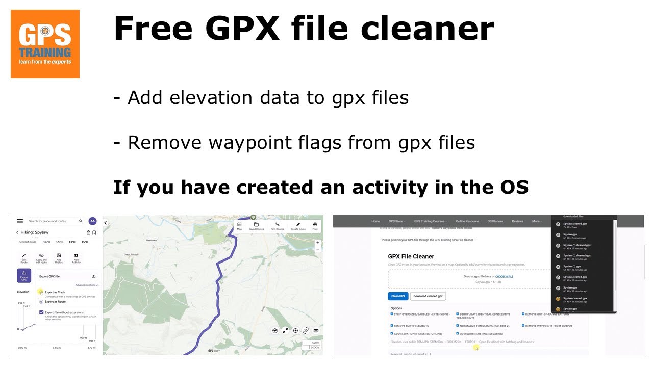 Использование бесплатного очистителя файлов GPX