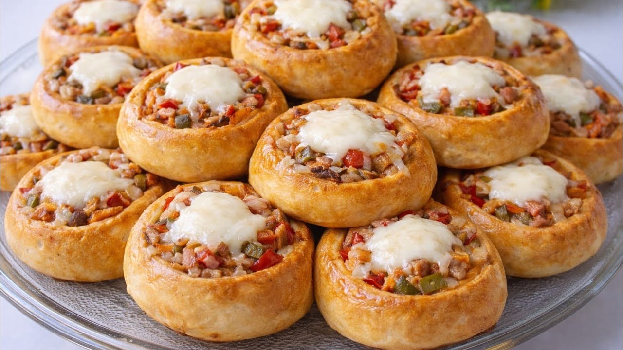 فطائر رولي/شنيك مالح ساهل ماهل بحشوة البيتزا من أروع مايكون 😋