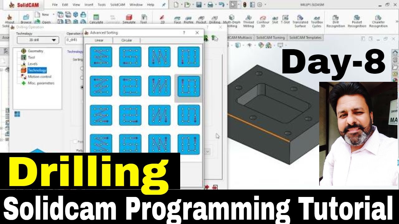 Solidcam 2022 Drilling toolpath Tutorial for beginners in Hindi | Solidcam Cnc programming Tutorial
