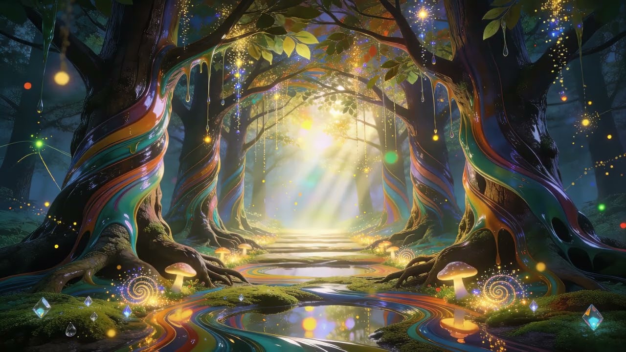 10 hours enchanted forest portal magical rainbow colors 4k uhd 60fps screensaver windows 11 ...