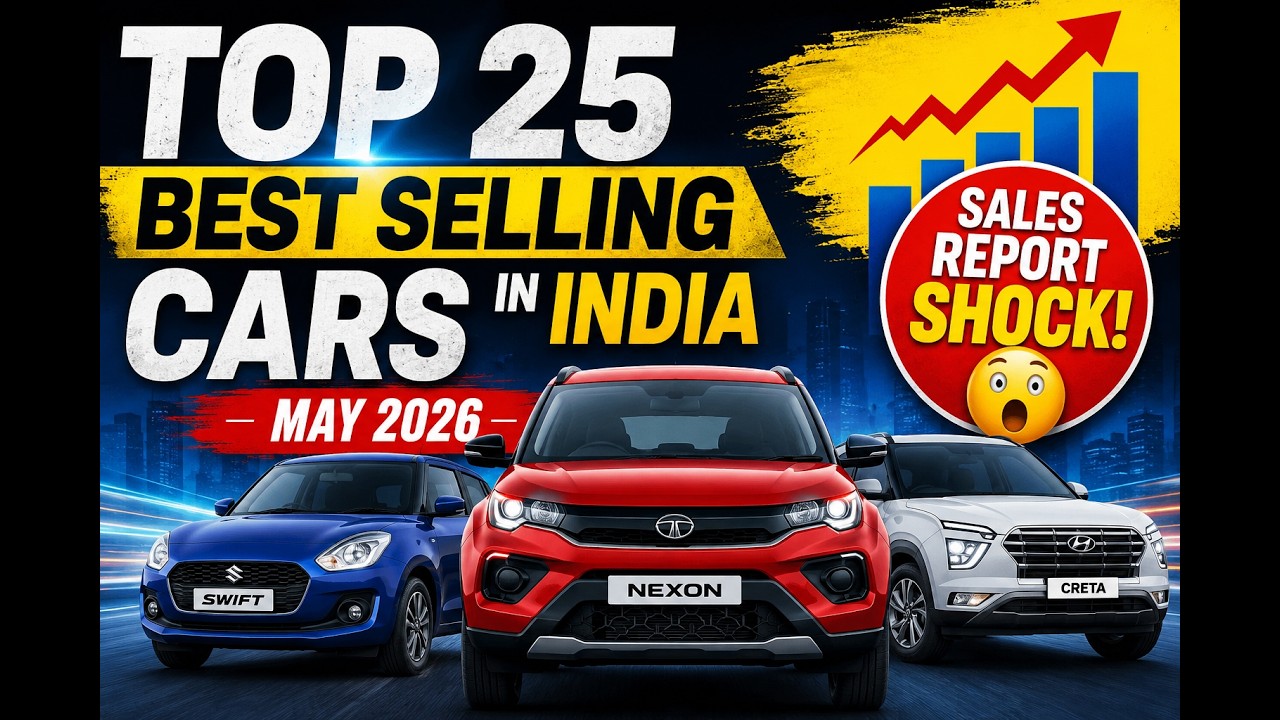 Top 25 Best Selling Cars in India &ndash; May 2026 🚗🔥 | Creta, Swift, Nexon Dominate 😱