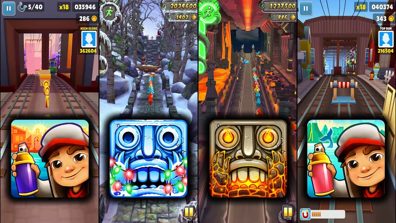 Subway Surfers Buenos Aires Vs Temple Run 2 Frozen Shadows Vs Temple Run 2 Volcano Island Vs Subway