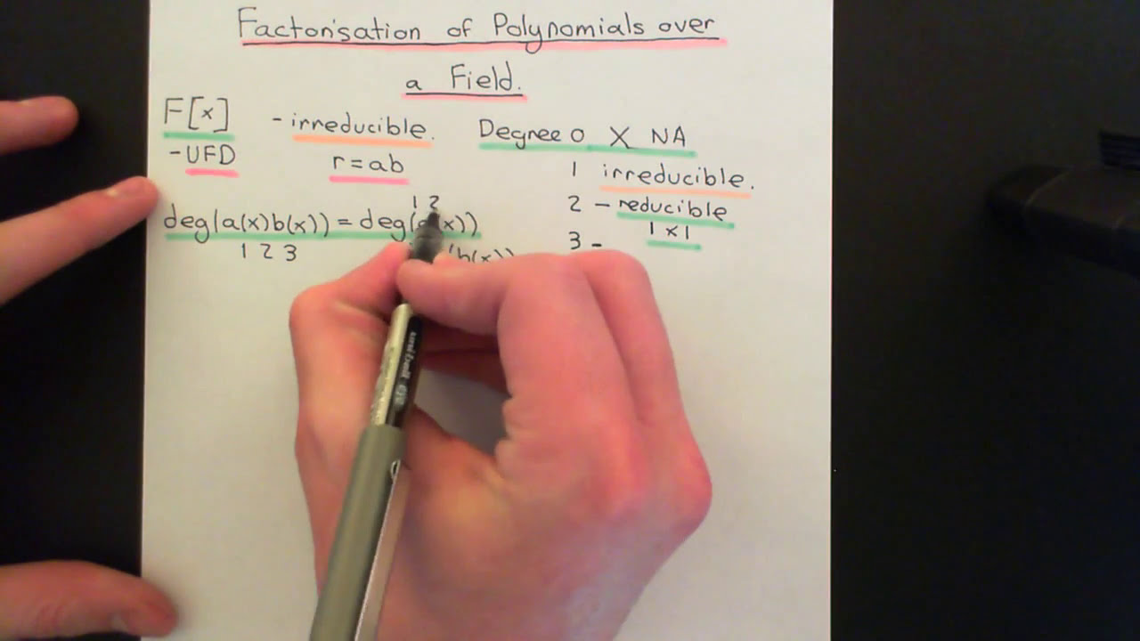 Factorisation of Polynomials over a Field Part 1