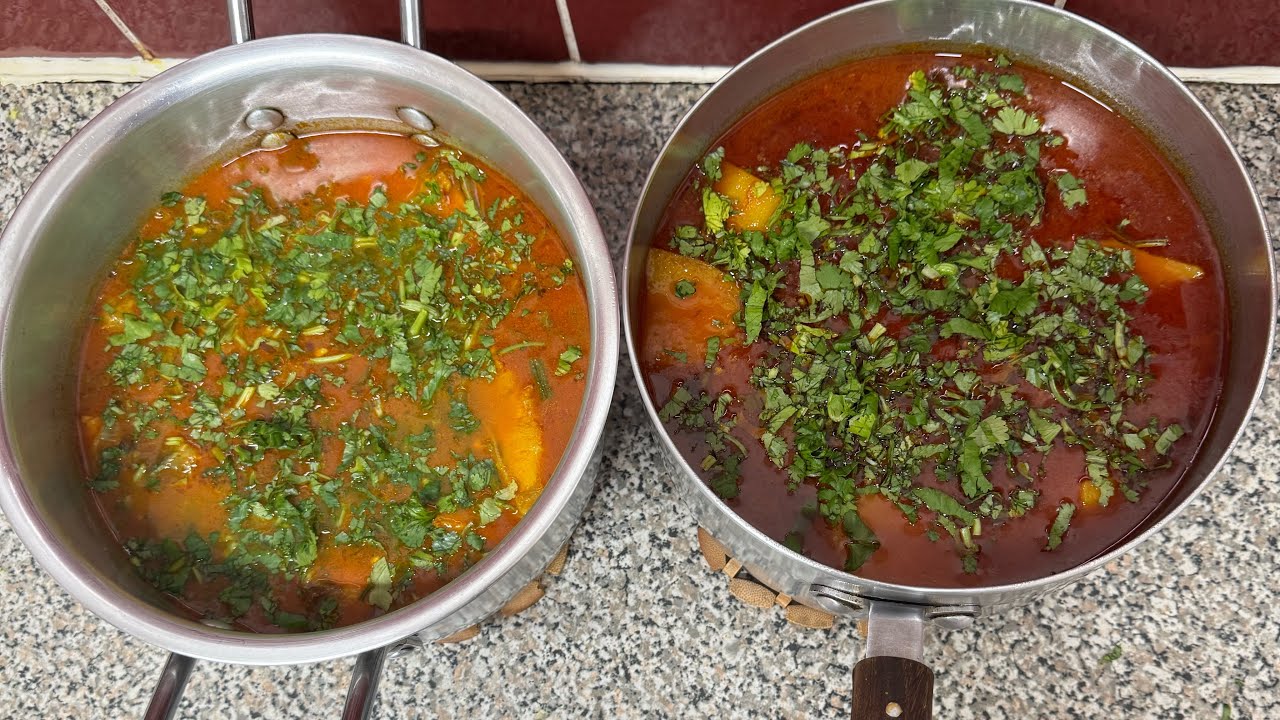 Meat curry and fish curry